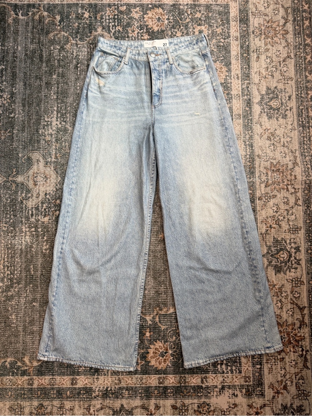 rag & bone Miramar Sofie High-Rise Ankle-Length Cotton Terry Sweatpant Jeans